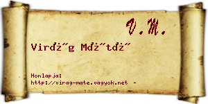 Virág Máté névjegykártya