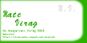 mate virag business card