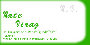 mate virag business card